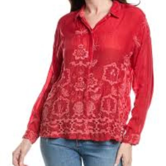 JOHNNY WAS SLIM AUDREY EMBROIDERED TUNIC NEW WITH TAGS SIZE L OR XL - Picture 1 of 5